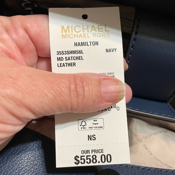Michael Kors … Hamilton satchel … navy … leather … NWT … - Picture 7 of 7
